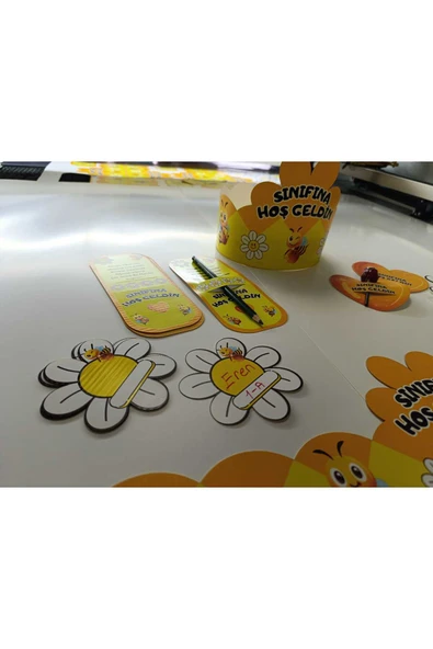 OKULUNA / SINIFINA HOŞ GELDİN ÖĞRENCİ TACI VE HEDİYE KARTI SETİ(5 PARÇA) 12'Lİ 01 - 2