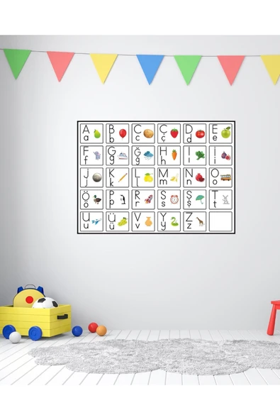Alfabe Tablo (İLKOKUL VE ANAOKULU) Karton 70x50 Cm