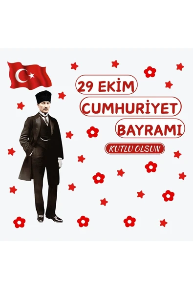 29 EKİM CUMHURİYET BAYRAMI KUTLU OLSUN OKUL PANO SÜSÜ