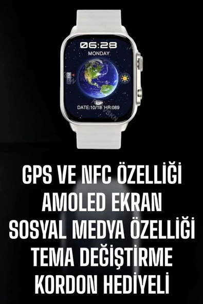 Akıllı Saat Android ve İOS Uyumlu NFC Ve GPS Özelliği Arama Cevaplayan ürün görseli 1