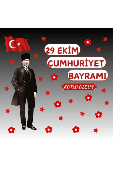 29 EKİM CUMHURİYET BAYRAMI KUTLU OLSUN OKUL PANO SÜSÜ - 3