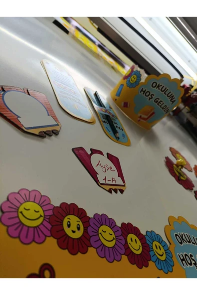 OKULUNA / SINIFINA HOŞ GELDİN ÖĞRENCİ TACI VE HEDİYE KARTI SETİ(5 PARÇA) 12'Lİ 03 - 3