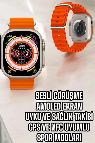 Yeni Nesil Akıllı Saat Nabız Ölçer Sağlık Ölçer ve Kalori Ölçer Uyku Takibi NFC Özelliği ürün görseli 1