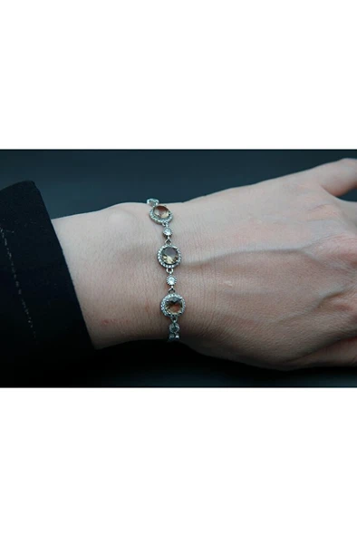 925 ayar gümüş oval kadın bileklik sb00038 - 2