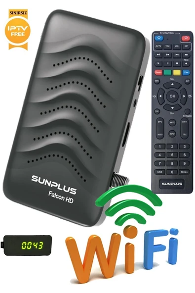 Sunplus Falcon Çanaklı-Çanaksız Wi-Fi Dahil Full HD Sınırsız Sinema Paketli Uydu Alıcısı - Resim 2