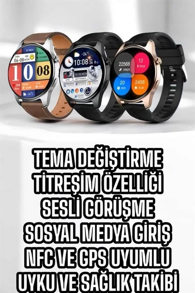 Akıllı Saat Tema Değiştirme Titreşimli Bluetooth Bağlantılı NFC Ve GPS Uyumlu ürün görseli 1