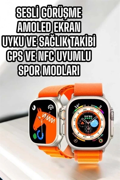 Akıllı Saat NFC ve GPS Uyumlu Uyku ve Sağlık Takibi Sesli Görüşme - Resim 3