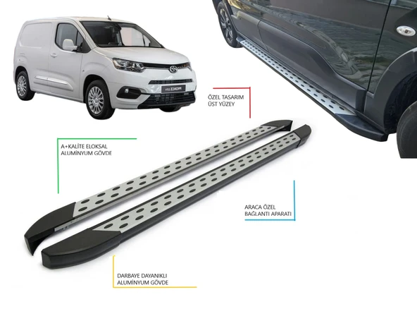 PROACE CİTY CARGO KISA ŞASE NOKTALI YAN BASAMAK 2021 2022 2023 2024 2025 2026 2027 ürün görseli 1