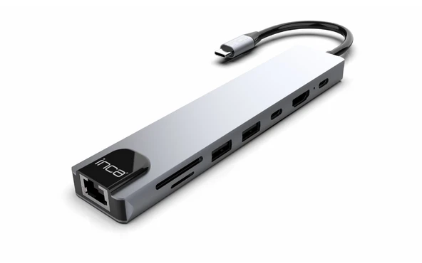 Inca Itpc-7t Type-c Giriş 2xtype-c Çoklayıcı Rj-45 Hdmı 4k 30 Usb 3.0 Çoklayıcı Micro Sd Kart - 1