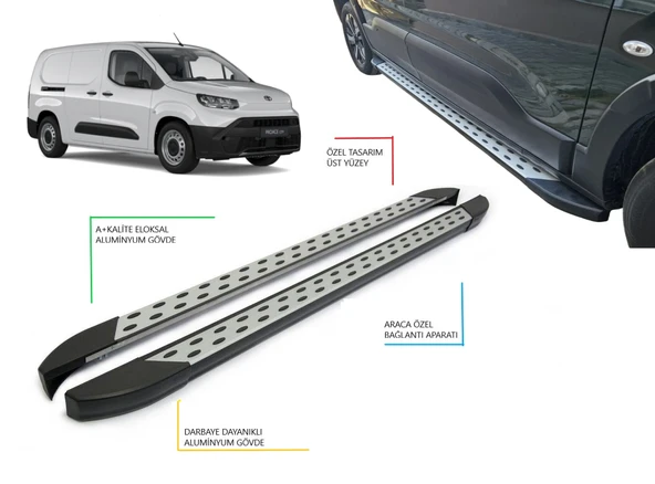 PROACE CİTY CARGO UZUN ŞASE NOKTALI YAN BASAMAK 2021 2022 2023 2024 2025 2026 2027 ürün görseli 1