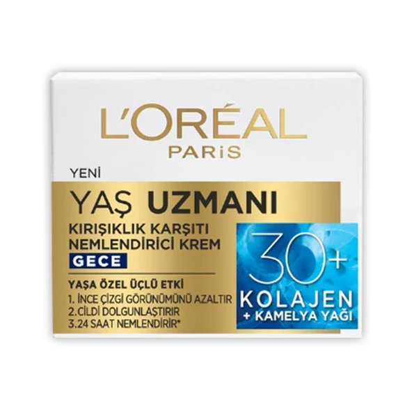 Loreal Paris Yaş Uzmanı Kırışıklık Karşıtı Gece Kremi 30+ Kolajen 50 ml - 2
