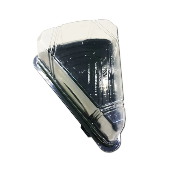 Star Üçgen Dilim Pasta Kutusu Siyah Kap+Şeffaf Kapak 50 li Paket ürün görseli