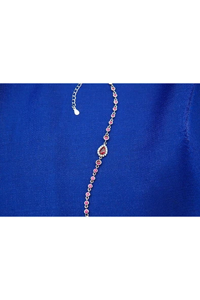 925 ayar gümüş pembe taşlı kadın bileklik sb00035 - 4