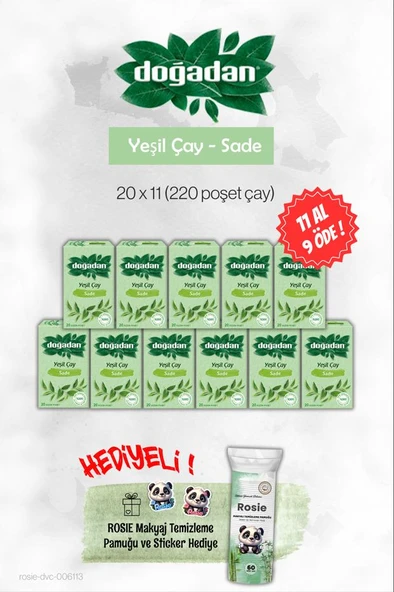 Doğadan 11 AL 9 öde Yeşil Çay Sade ve Rosie ürün görseli