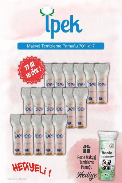 İpek 70'li, 17AL 15 ÖDE Makyaj Temizleme ve Rosie Pamuk Hediye ürün görseli