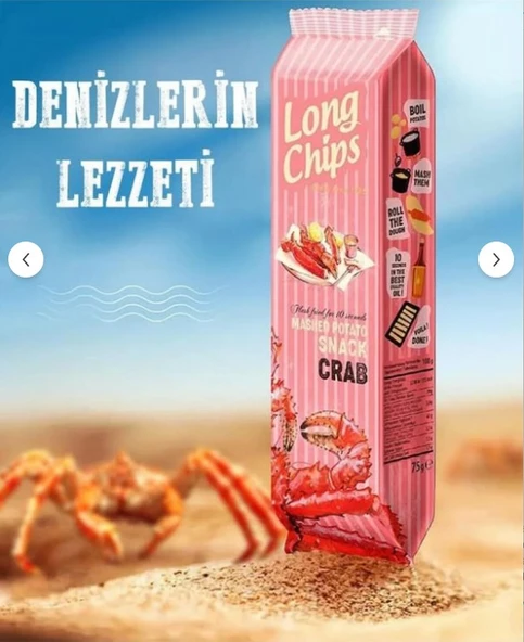 Long Chips Yengeç Aromalı Patates Cipsi 75 G (2 Adet) - 4