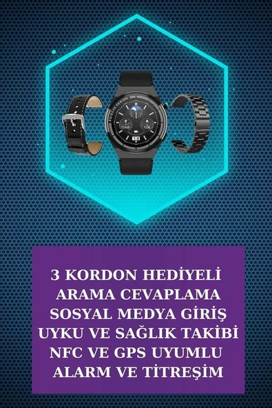 Kulak İçi Kablosuz Bluetooth Kulaklık ve NFC ve GPS Özellikli Akıllı Saat Alarm ve Titreşim ürün görseli 1