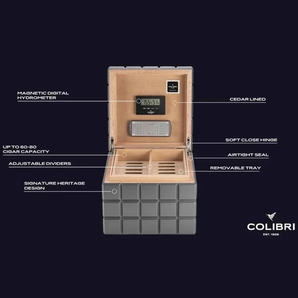Colibri Heritage Cube Humidor HU125T4 - Resim 4