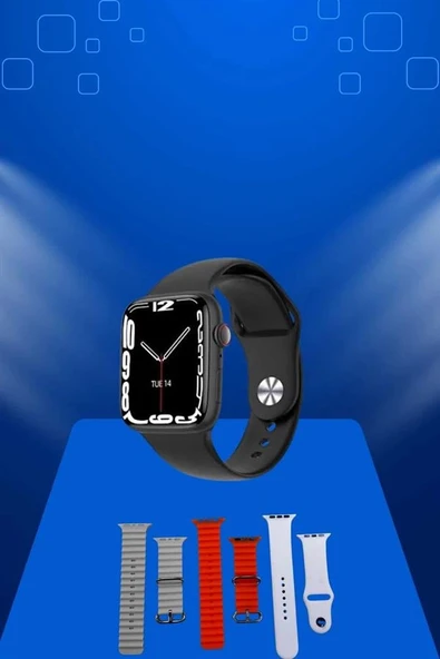 Akıllı Saat Arama Görüşme Bildirim Görme Uyku ve Sağlık Takibi Nabız Ölçer 3 Kordon Hediyeli - Resim 5