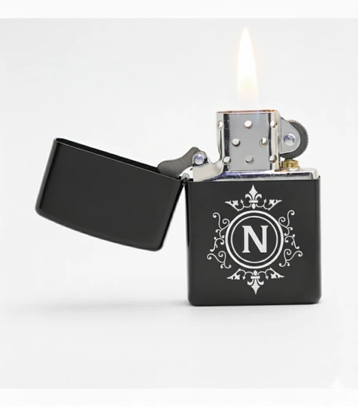 N Harfli Kişiye Özel Harf Baskılı Benzinli Çakmak ürün görseli 1