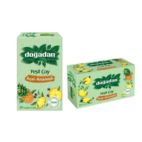 Doğadan Yeşil Çay Açai Ananaslı Bardak Poşet Çay - Resim 2