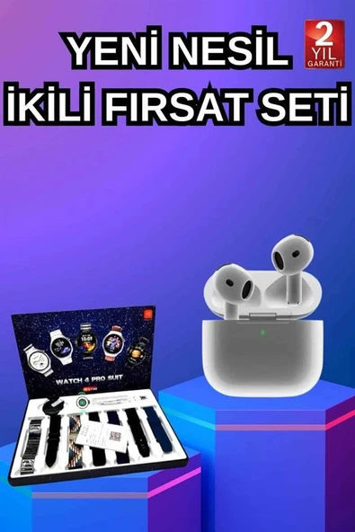 3.Nesil TWS Bluetooth Kulaklık Bluetooth Bağlantılı Akıllı Saat Amoled Ekran Plastik Hasır Kordon - Resim 2