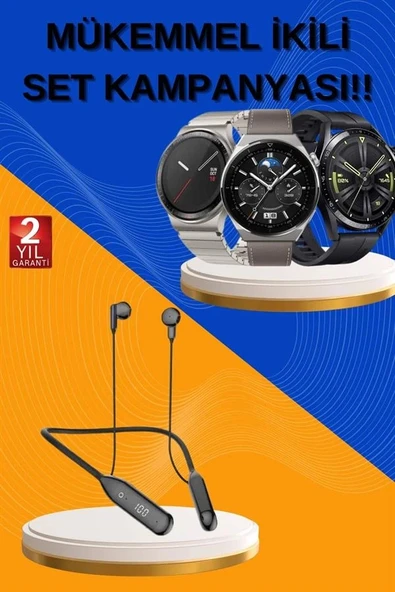 Alarm ve Titreşim Özellikli Akıllı Saat ve Mikrofonlu Kablolu Bluetooth Kulaklık 60 Saat - Resim 2