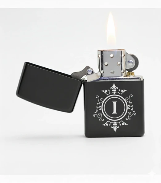 I Harfli Kişiye Özel Harf Baskılı Benzinli Çakmak ürün görseli 1