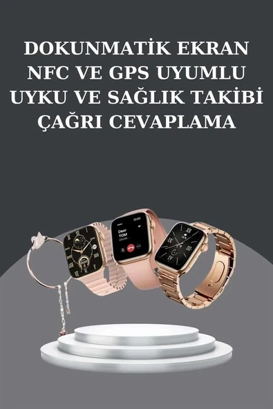 Kadınlara Özel Bileklik Hediyeli Akıllı Saat ve Dijital Göstergeli ANC Özellikli Bluetooth Kulaklık - Resim 3