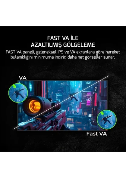 GamePower Lucid S50 24.5'' 500Hz 0.2Ms Fast VA E Spor 10 Bit Pivot RGB Gaming Monitör - 6