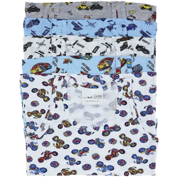 Erkek Çocuk Düz Kalın Askılı Atlet 6 Adet - 4