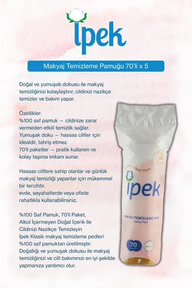 23 AL 20 ÖDE İpek Makyaj Temizleme 70'li ve Rosie Pamuk Hediye - Resim 2