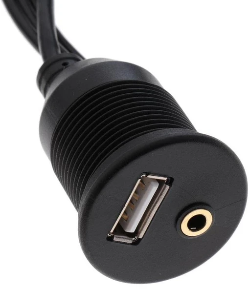 4825 Usb 2Rca 3.5mm Aux Araç İçi Kontrol Paneli Uzatma Ek Kablosu - 6