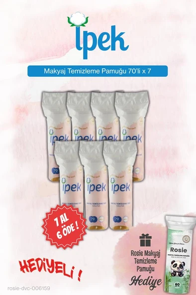 İpek 7 AL 6 ÖDE Makyaj Tem Pamuğu 70'li ve Rosie Pamuk Hediye ürün görseli