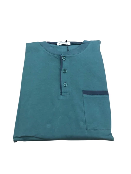 Pijamoni Erkek %100 Pamuk Penye Mevsimlik Uzun Kollu Pijama Takımı 6842 - 2