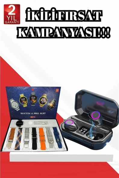 2025 Model Çok Kordonlu Akıllı Saat ve Bluetooth Kulaklık El Fenerli - Resim 2