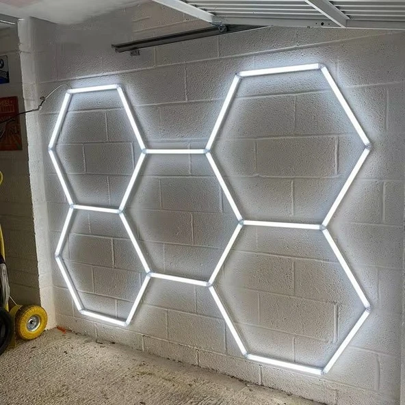 Cata CT-9082 Anzer 240W LED Lineer Hexagon Showroom Armatür Beyaz Işık 6400K Dekoratif Tavan Aydınlatma