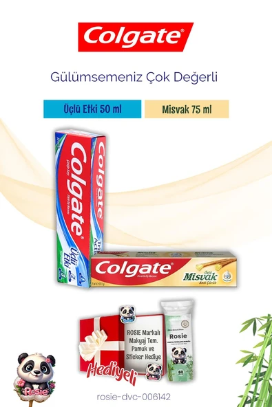 Colgate Diş Macunu Üçlü Etki, Misvak Özlü ve Rosie Pamuk ürün görseli