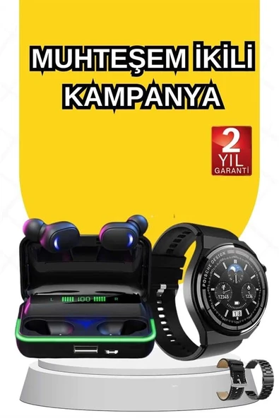 Yeni Nesil Akıllı Saat Ve Bluetooth Kulaklık Titreşim Bildirimleri Uyku Takibi - Resim 2