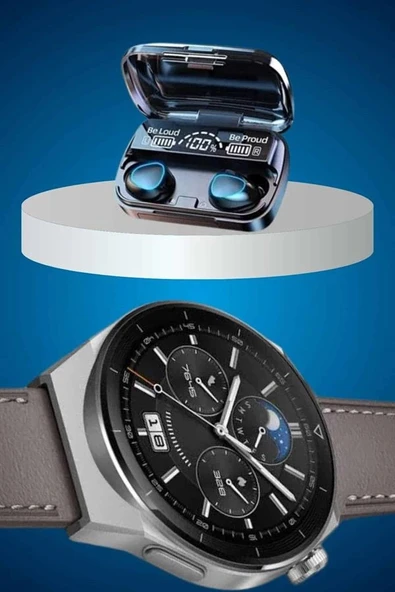 İkili Set Akıllı Saat Ve Bluetooth Kulaklık Kablosuz Uzun Pil Ömrü Spor Modları - Resim 5