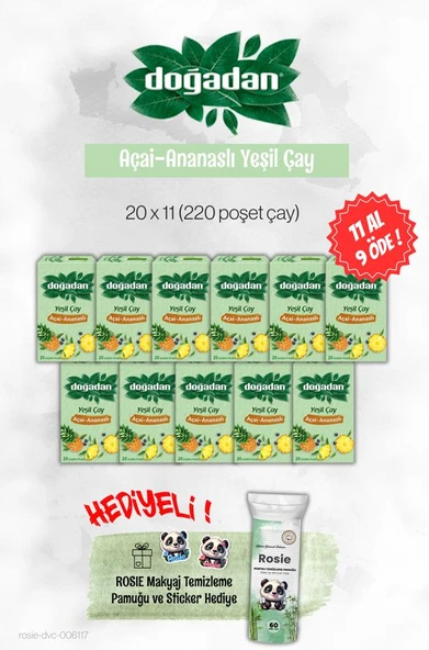 Doğadan Yeşil Çay Açai Ananaslı 11 AL 9 ÖDE ve Rosie ürün görseli
