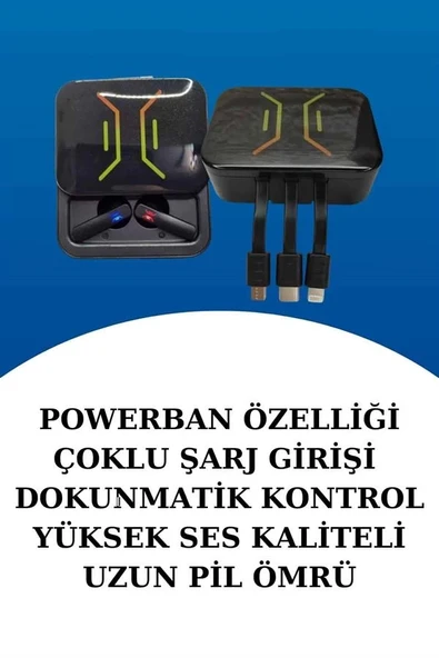 Wireless Şarjlı Akıllı Saat ve Dijital Göstergeli Kablosuz Bluetooth Kulaklık Nabız Ölçer ürün görseli 1
