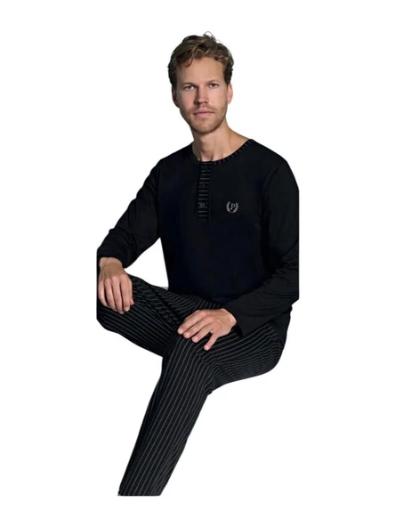 Pijadore Erkek %100 Pamuk Süprem Mevsimlik Uzun Kollu Pijama Takımı 1931 - 3