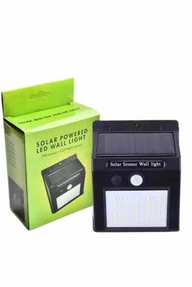 Bahçe Aydınlatma Sensörlü Güneş Enerjili Duvar Lambası 40 Led Işık ürün görseli