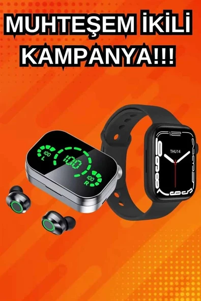 Yeni Nesil Akıllı Saat ve Ucuz Kaliteli Bluetooth Kablosuz Kulaklık Amoled Ekran - Resim 2