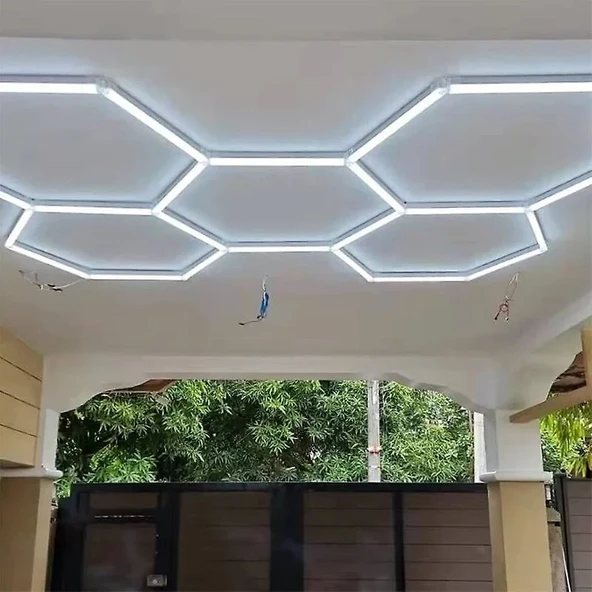 Cata CT-9082 Anzer 240W LED Lineer Hexagon Showroom Armatür Beyaz Işık 6400K Dekoratif Tavan Aydınlatma - 2