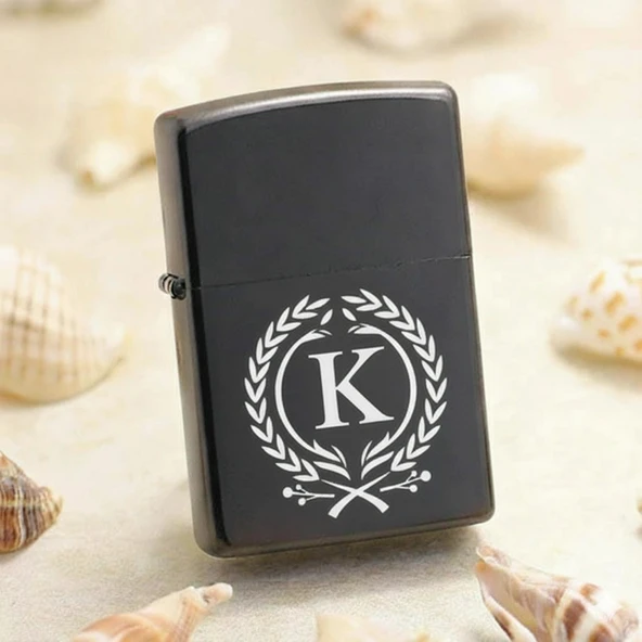 K Harfli Kişiye Özel Harf Baskılı Benzinli Çakmak ürün görseli 1
