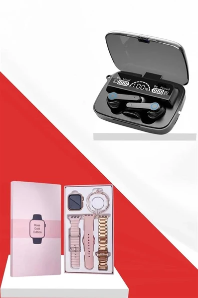 Dijital Göstergeli Powerbank Bluetooth Kulaklık ve Yeni Nesil Amoled Ekran Akıllı Saat - Resim 4