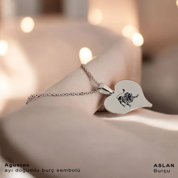 Burca Özel Kalp Figürlü Gümüş Renkli Zincirli 925 Ayar Gümüş Plakalı Hediyelik Kolye-456
