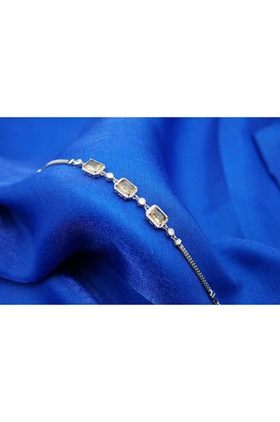 925 ayar gümüş 3'lü baget kadın bileklik sb00045 - Resim 3